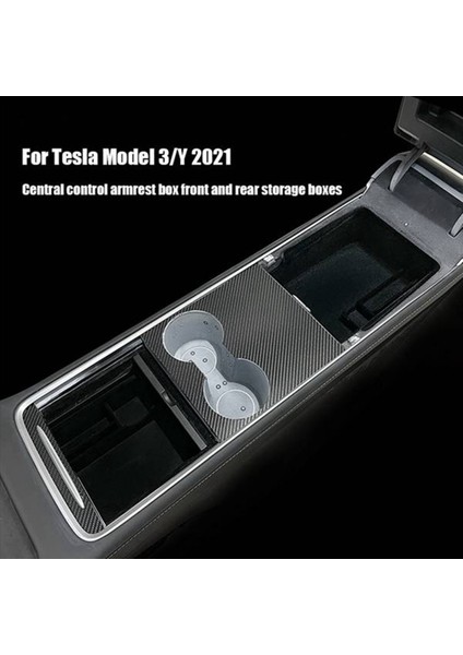 6pcs Center Console Organizer Tepsisi 2021 Tesla Model 3/y Koltuk Emri Cubby Çekmece Saklama Kutusu Aksesuarları (Flock) (Yurt Dışından)