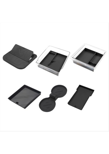 Tesla Model 3 Highland 2024 Merkez Konsolu Organizatör Seti Için Arm Emri Gizli Saklama Kutusu Kupası Yastık Aksesuarları 6pcs (Yurt Dışından)