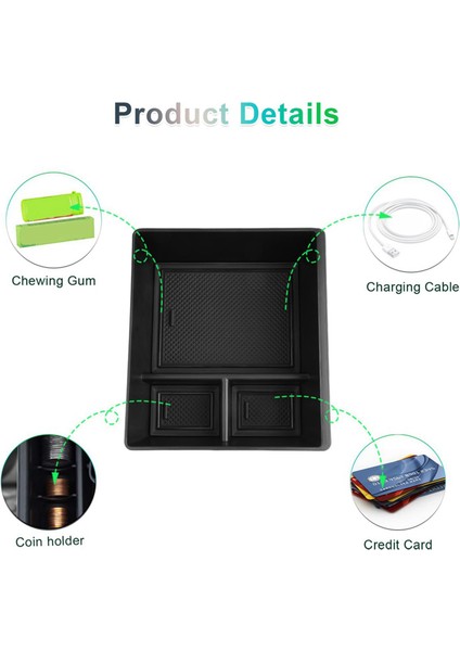 Mg Hs/mg Ehs Ev 2018-2024 Merkez Konsolu Organizatör Kolçak Saklama Kutusu Torsiyeri Kutusu Iç Aksesuarlar Için 2x (Yurt Dışından) fırsatları
