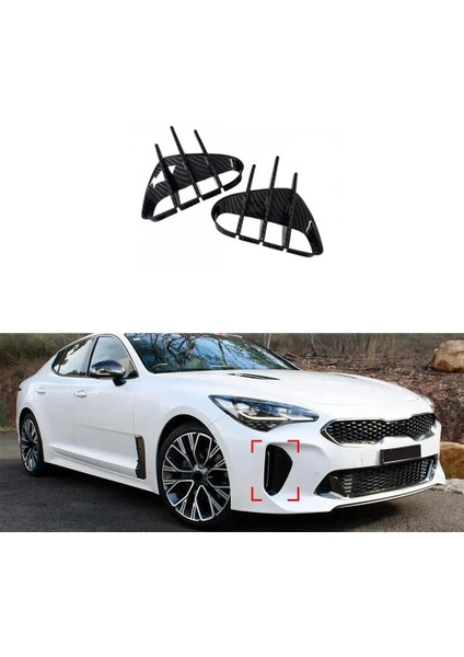 Araba Ön Tampon Yan Havalandırma Spoiler Kia Stinger Için Canard Kapakları 2018-2023 Aksesuarlar (Yurt Dışından) indirimleri