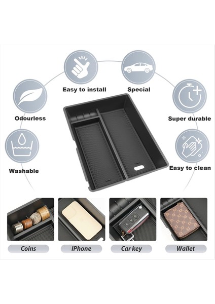 Nissan Armada Için 2021-2023 Infiniti QX80 2022 2023 Merkez Konsol Organizatör Kol Tabanı Saklama Kutusu Tepsi Aksesuarları (Yurt Dışından) indirimleri