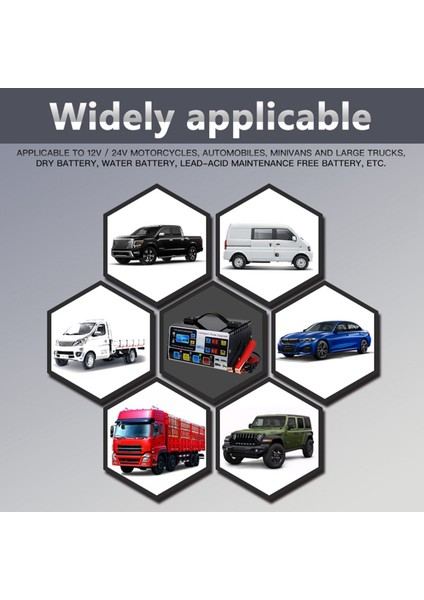 Araç Pil Şarj Cihazı Tam Otomatik Yüksek Frekanslı Akıllı Darbe Onarım Şarj Cihazı LCD Ekran 12V24V 220W Us Fiş (Yurt Dışından) indirimleri