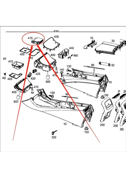 Mercedes-Benz C Serisi 205 GLC253 C180 C200 C300 GLC300 Dişli Konsolu Ashtray 2058100330 (Yurt Dışından) modelleri