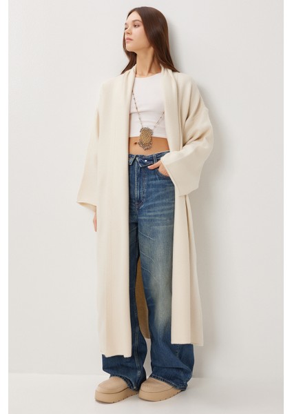 Oversize Uzun Triko Hırka LDD0129 Kemik fiyatları