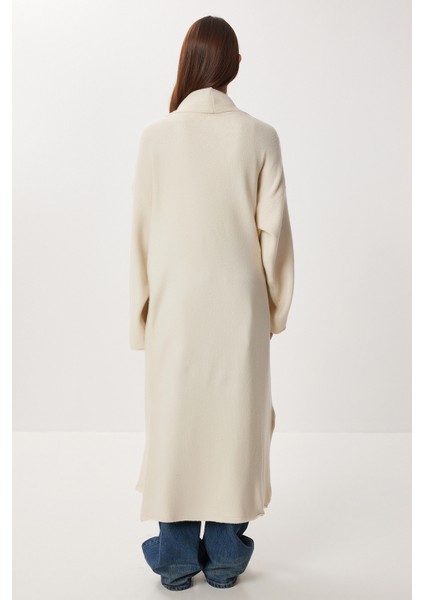 Oversize Uzun Triko Hırka LDD0129 Kemik indirimleri