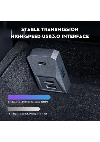 Tesla Için USB Hub Model 3 Model Y 2021-2023 4 Arada Çoklu Bağlantı Noktası Kutusu Göbek Flaş Sürücü Yerleştirme Istasyonu Aksesuarları (Yurt Dışından) fırsatları