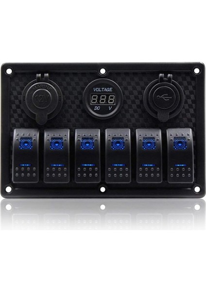 12/24V 6 Dijital Voltmetre Test Cihazı ile Anahtar Paneli 3 0 USB Şarj Cihazları Bule Hafif Tekne Güç Adaptörü (Yurt Dışından) fiyatları