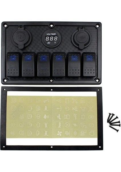 12/24V 6 Dijital Voltmetre Test Cihazı ile Anahtar Paneli 3 0 USB Şarj Cihazları Bule Hafif Tekne Güç Adaptörü (Yurt Dışından) modelleri