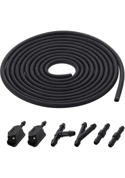 7pcs/set Ön Cam Silecek Kol Yıkama Memesi Jet 4 Yollu Kontrol Valf 2m Tüp Boru Hortumu T Y Konektörü Düz (Yurt Dışından)