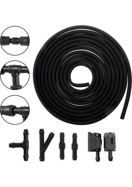 7pcs/set Ön Cam Silecek Kol Yıkama Memesi Jet 4 Yollu Kontrol Valf 2m Tüp Boru Hortumu T Y Konektörü Düz (Yurt Dışından) modelleri