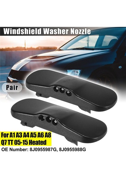 L&amp R Ön Cam Ön Cam Yıkayıcı Nozul Sprey Jet 8J0955987G / 8J095988G -Audi A3 A4 A5 A6 A8 Q7 Tt 05-15 Isıtılmış (Yurt Dışından) fiyatları