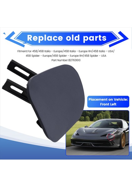 Araba Ön Tampon Far Yıkayıcı Kapak Kapakları Ferrari 458 Örümcek Italia Far Sprey Nozul 82763610 Sol (Yurt Dışından) indirimleri
