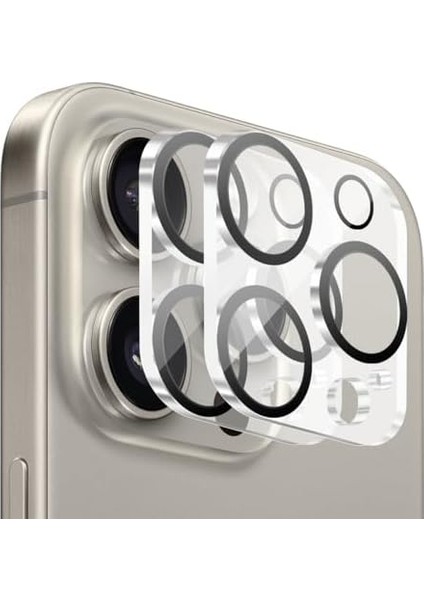 Labs Camera Lens Koruyucu 2 Adet Kamera Lens Koruyucu Şeffaf (15 Pro Max / 15 Pro) modelleri