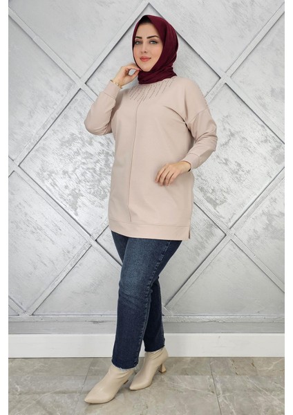 Kadın Taş Detaylı Tesettür Tunik