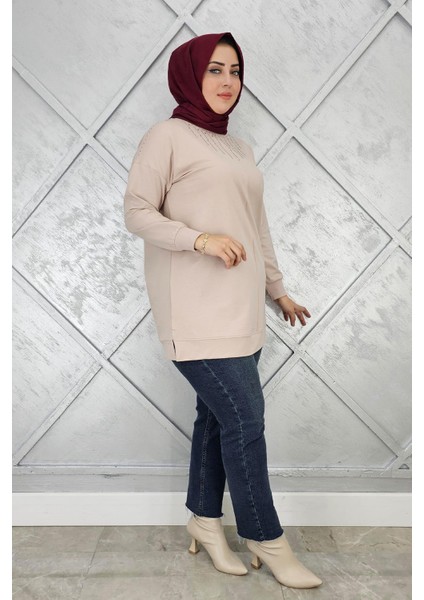 Kadın Taş Detaylı Tesettür Tunik modelleri