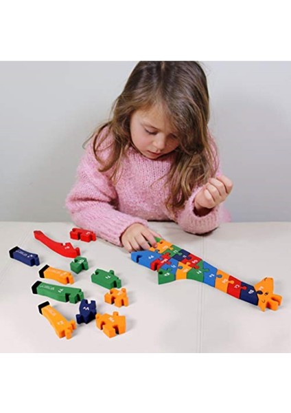 Renkli Ahşap Zürafa ve Alfabe Sayılar Yapboz, 41 Cm, Eğlenceli Öğrenme Seti fiyatları