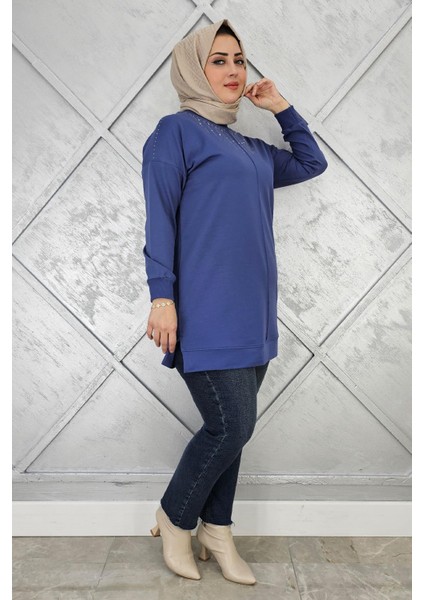 Kadın Taş Detaylı Tesettür Tunik