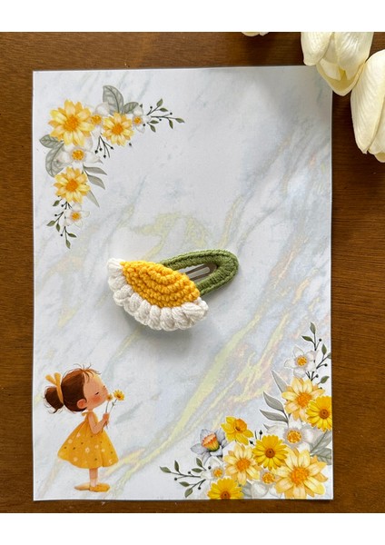 Saç Tokası Özel Çiçek Tasarımı Handmade 3'lü Çıt Çıt Toka Seti fırsatları