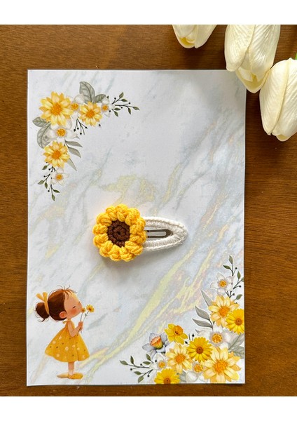 Saç Tokası Özel Çiçek Tasarımı Handmade 3'lü Çıt Çıt Toka Seti