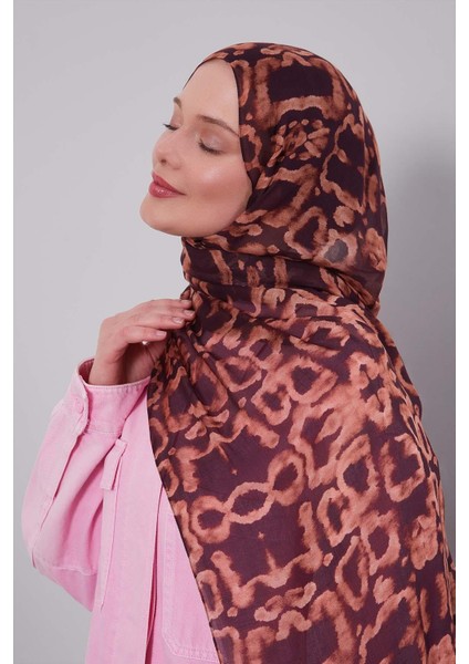 Mor Leopar Desen Vivian Şal