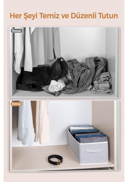 2 Adet Dolap Içi Düzenleyici, Raf Düzenleyici, Katlanabilir Kıyafet Saklama Kutusu-40 CMX25 CMX20CM modelleri
