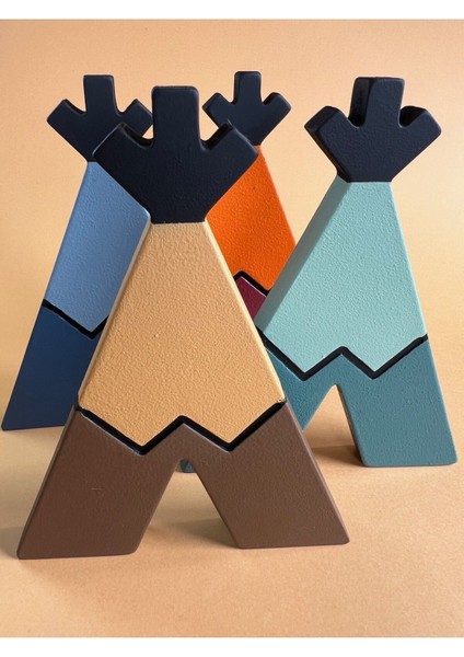 Renkli Ahşap Dekor Çadırı, Eğlenceli ve Doğal Oyuncak Seçeneği modelleri