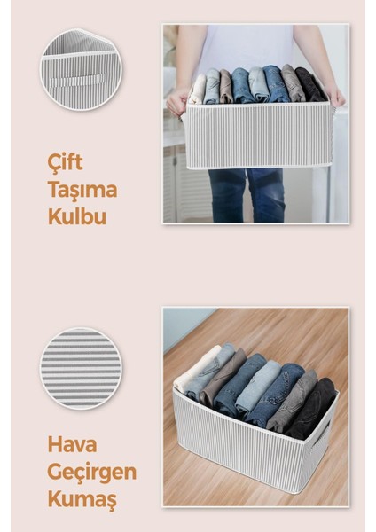 2 Adet Dolap Içi Düzenleyici, Raf Düzenleyici, Katlanabilir Kıyafet Saklama Kutusu-40 CMX25 CMX20CM indirimleri