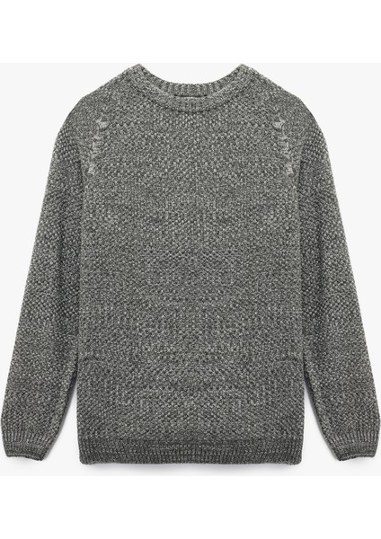 Regular Fit Uzun Kollu Basic Bisiklet Yaka Triko Kazak