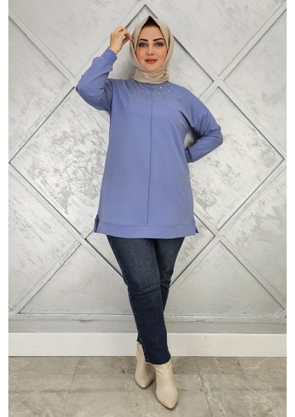 Kadın Taş Detaylı Tesettür Tunik modelleri
