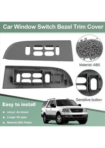 Araba Ön Sürücü Yan Kapı Paneli Pencere Anahtarı Çerçeve Trim Kapak 4L1Z14525AAA Ford Expedition 2004-2006 Lhd Gri (Yurt Dışından) fırsatları