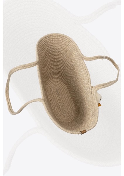 Hasır Omuz Çantası Ayıcıklı Plaj Çantası - Bej modelleri