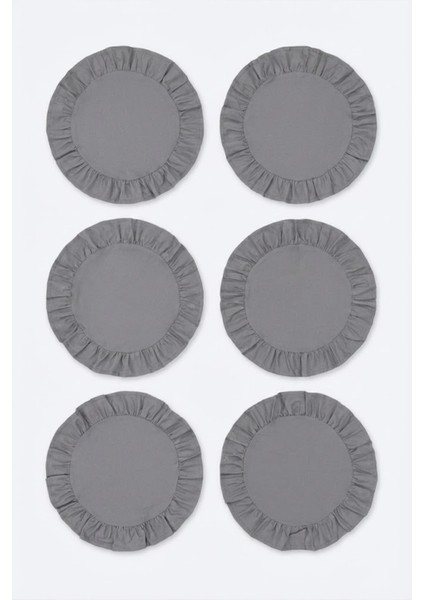 Pamuklu Fırfırlı Supla 6'lı Set Amerikan Servis 33 cm Çap Supla 6'lı modelleri