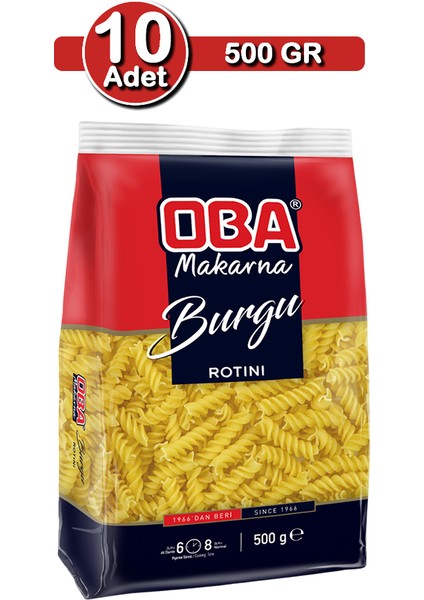 Burgu Makarna 500 G x 10 Adet | Aile ve Ev Tipi Paket