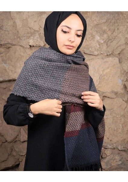 Kadın Çift Taraflı Omuz Şal Renkli Saçaklı 70*200CM Standart