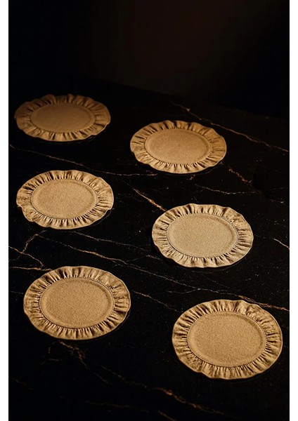 Pamuklu Fırfırlı Supla 6'lı Set Amerikan Servis 33 cm Çap Supla 6'lı indirimleri