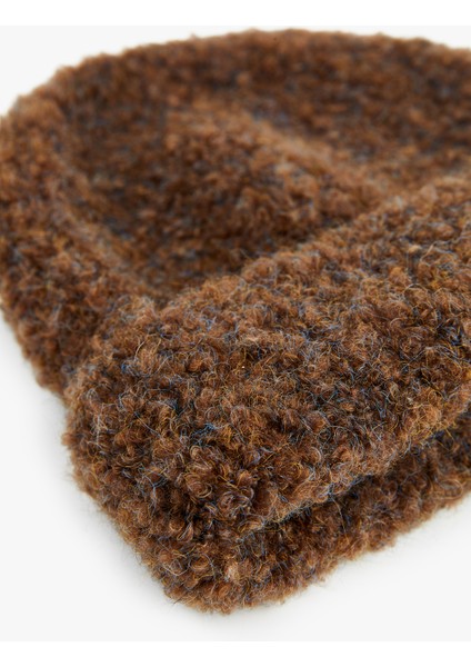 Yün Karışımlı Katlı Kırçıllı Örgü Bere modelleri