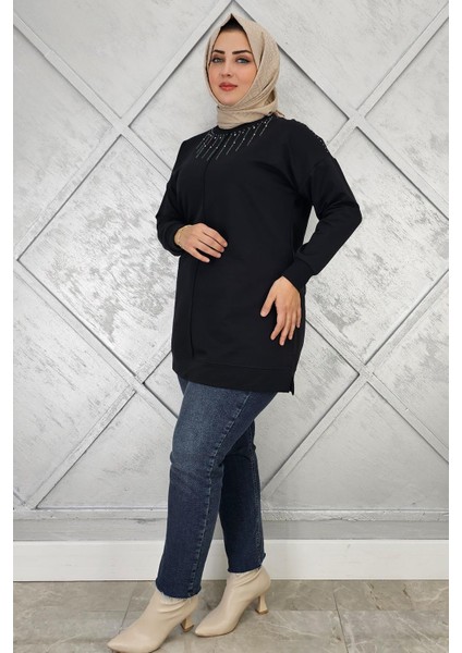 Kadın Taş Detaylı Tesettür Tunik
