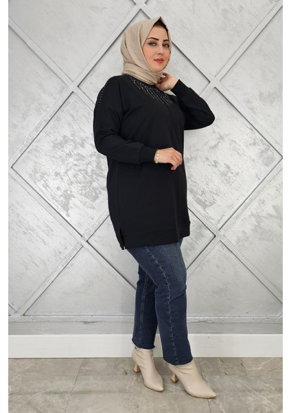 Kadın Taş Detaylı Tesettür Tunik modelleri