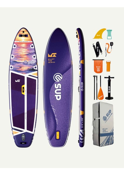 350X89X15 Supboard Paddle Board Şişme Sörf Tahtası Tam Set Sup Board Ultra Violet