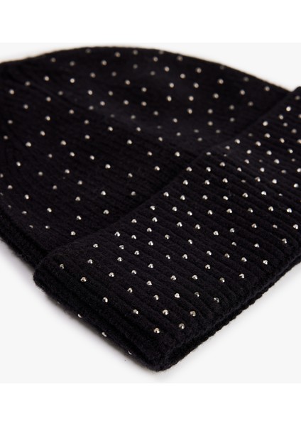 Viskon Karışımlı Taş Detaylı Örgü Bere modelleri