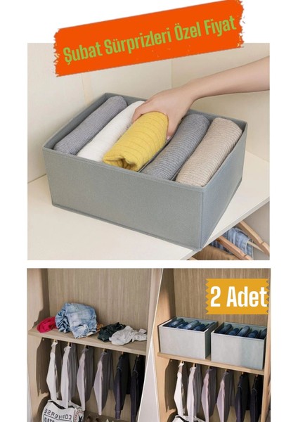 2 Adet 5 Bölmeli Katlanabilir Pantolon Gömlek Kazak Saklama Kutusu fiyatları