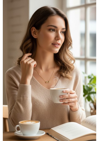 Sonsuzluk Figürlü Zirkon Tektaşlı 14 Ayar Altın Kolye fırsatları