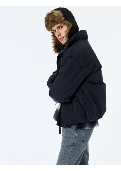 Uzun Kollu Fermuarlı Dik Yaka Kışlık Şişme Mont indirimleri