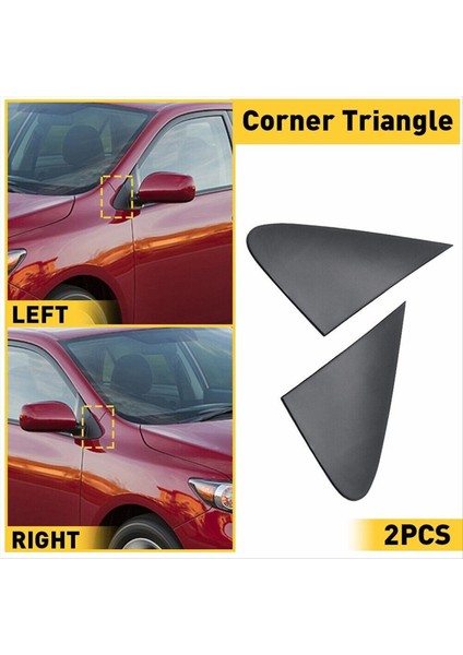 1paır Toyota Corolla Için Ön Sütun Üçgen Plakası 08-13 60118-12010 60117-12010 Kapı Görünümü Ayna Köşesi Trim Kapak (Yurt Dışından)