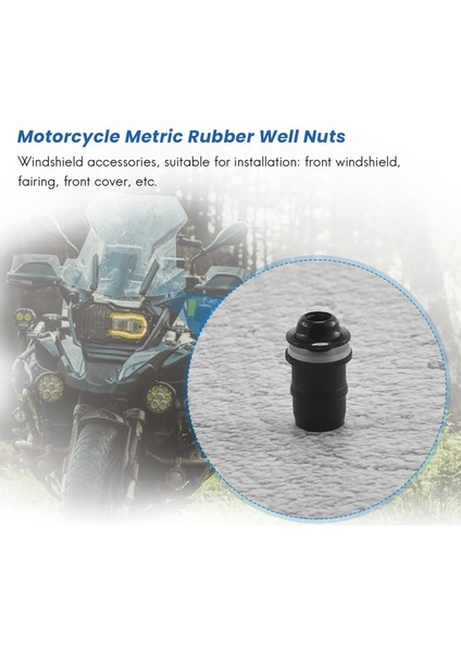 10PCS/SET M5 Cıvataları Motosiklet Metrik Kauçuk Kuyu Somunları Ön Cam Aksaklıklar Için Evrensel Cowl Evrensel (Yurt Dışından) fırsatları