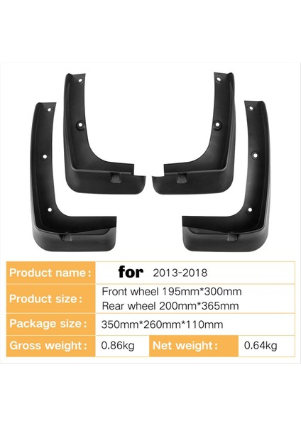 Hyundai Santa Fe Lx IX45 2013 - 2018 Çamur Fleps Splash Gardiyanlar Çamur Flep Mudguards Stil (Yurt Dışından) fırsatları