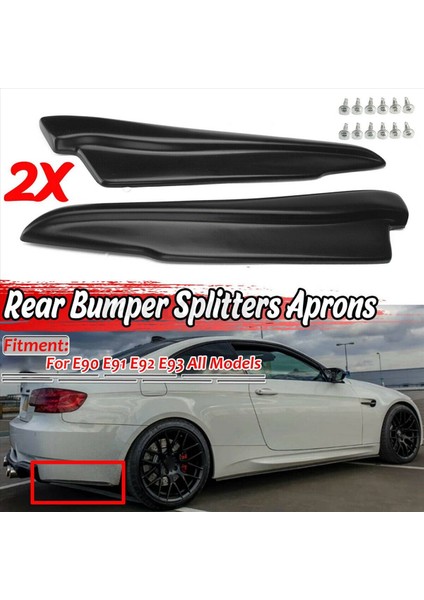 2 Çift Mat Siyah Arka Tampon Önlükleri -Bmw E90 E91 E92 E93 M3 Için (Yurt Dışından) modelleri