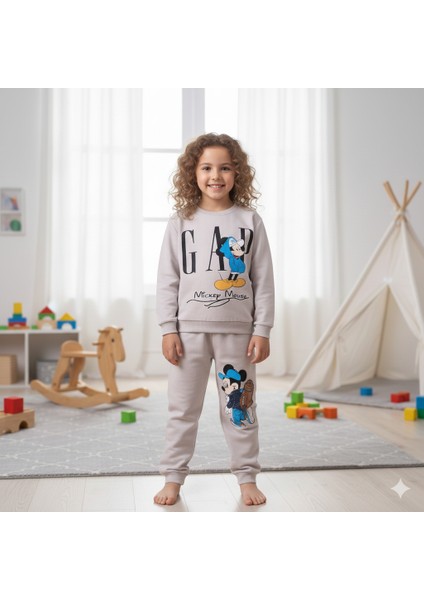 2-5 Yaş Mickey Mouse Baskılı Çocuk Eşofman Takımı | Mevsimlik fiyatları