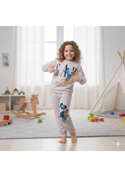 2-5 Yaş Mickey Mouse Baskılı Çocuk Eşofman Takımı | Mevsimlik fırsatları