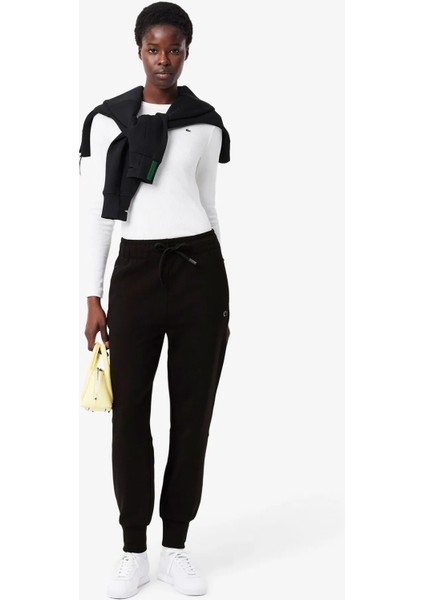 Kadın Tapered Fit Siyah Eşofman Altı